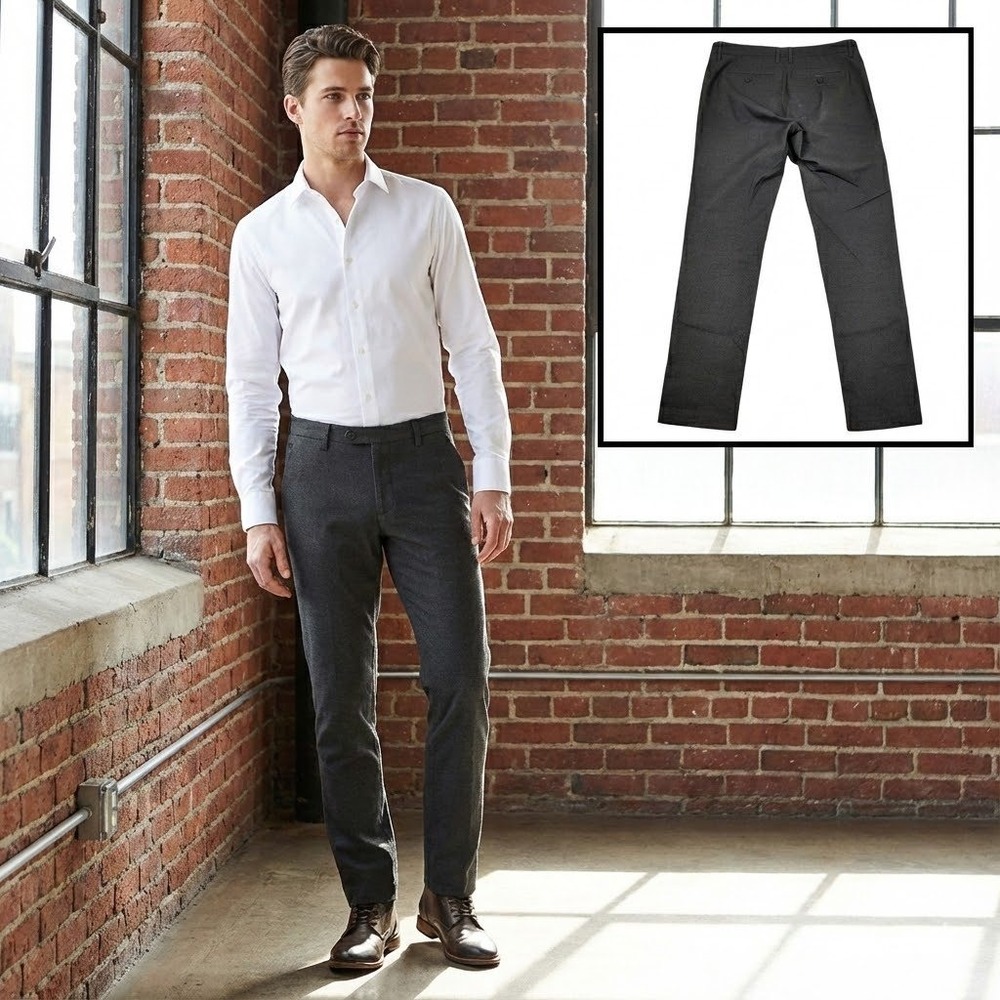 Ted Baker London Men Rustler Trousers 34x32 Charcoal Grey Textured Stretch Chino